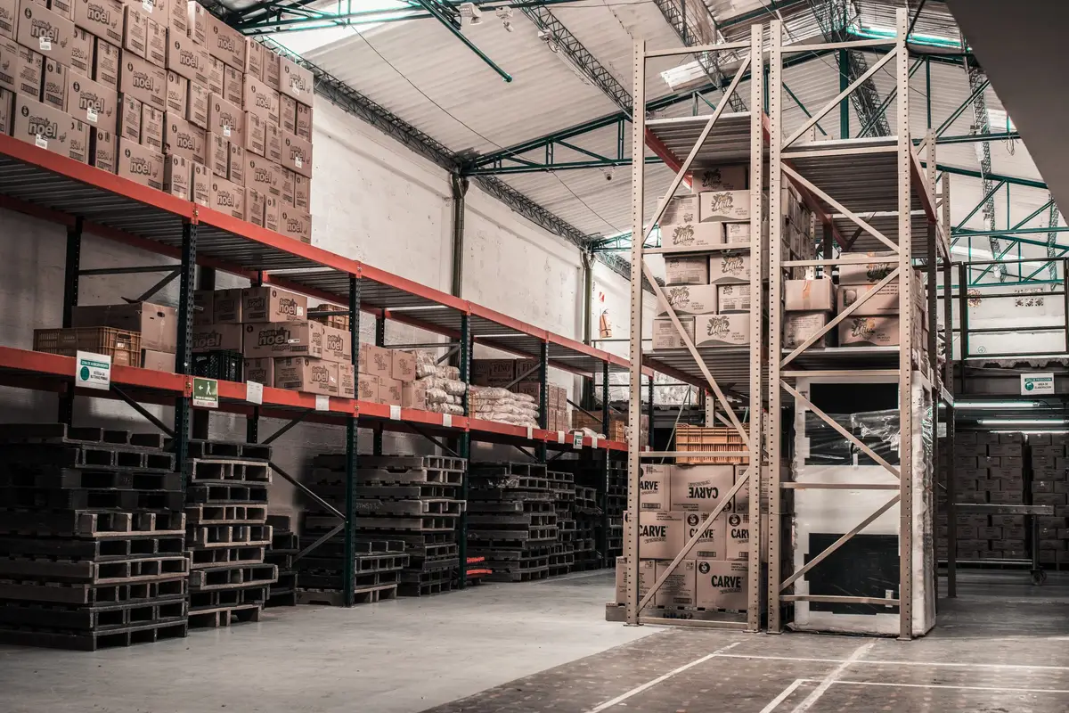 Goods stored on warehouse racking