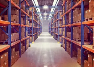Racked warehouse storage